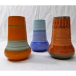 Three Shelley Harmony vases, various colours, each 12.