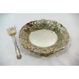 A Victorian oval bon bon dish with embos