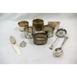 Ten small silver items to include six as