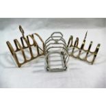 Three silver five bar toast racks, Sheff