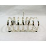 A five bar silver toast rack, Birmingham