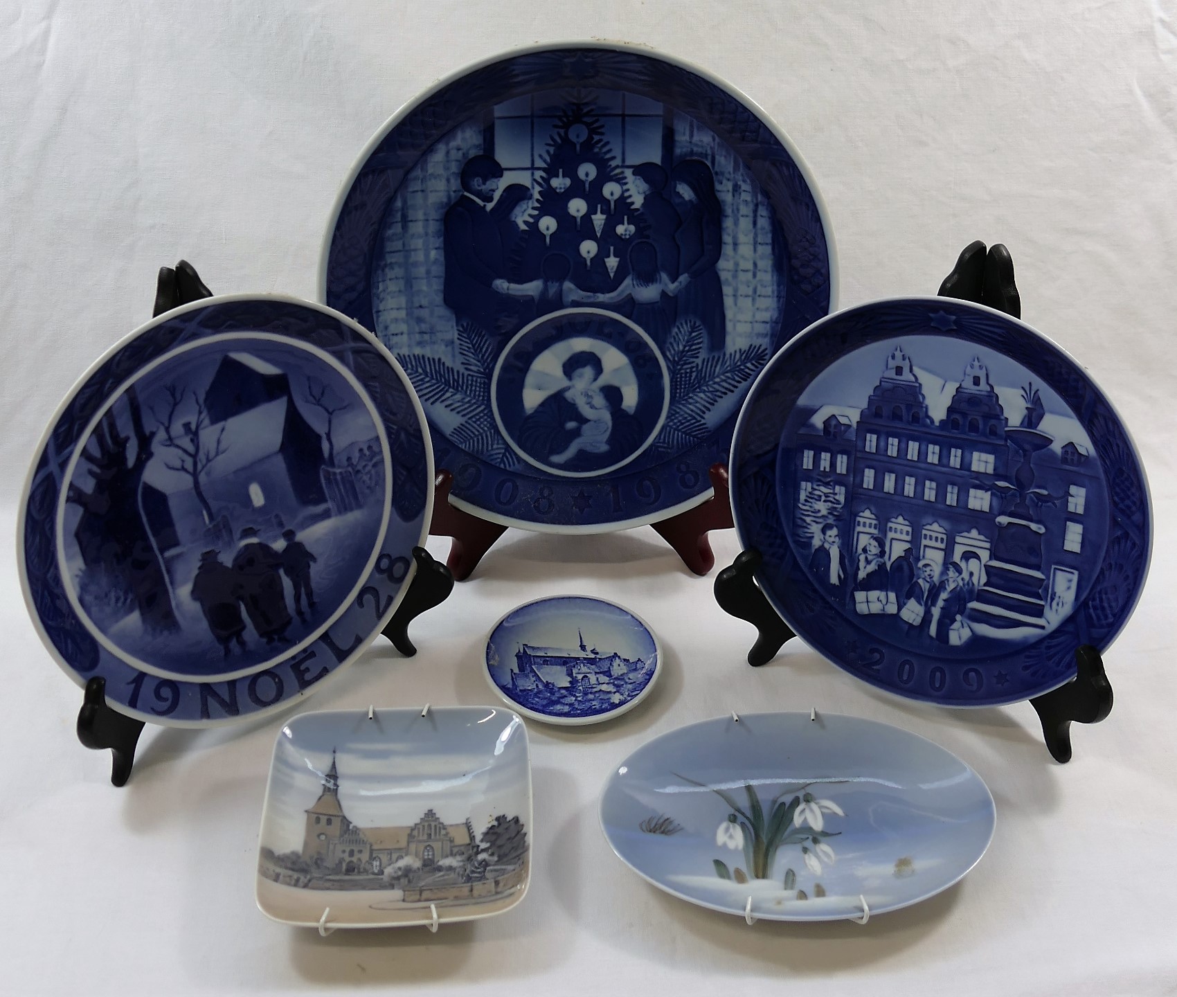 A collection of 50 Royal Copenhagen Christmas plates dating from 1954 to 2013,