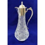 A Royal Brierley cut glass silver mounted claret jug, Sheffield 2003,