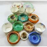 Twenty one pieces of Shelley bone china comprised of three small square two-handled dishes,