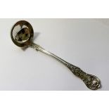 A Victorian Scottish silver Queens pattern Toddy Ladle, Glasgow 1861, 16.8cm long, 1.61ozt, 50.