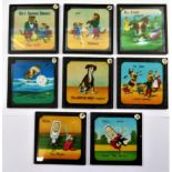 A set of eight coloured 3 1/4'' lantern slides, from the Junior Lecturer's Series,