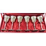 A set of six silver sherry goblets, Birmingham 1969, 11.8cm high, combined weight 15.3ozt, 475.