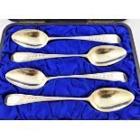 A set of four George III silver teaspoons, with bright cut decoration, London 1790,