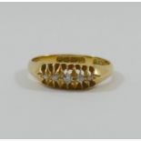 An 18 carat gold diamond five stone ring, Birmingham 1918,