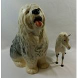 A large Beswick old English Dulux type sheepdog, with indistinct impressed mark to base,