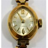 A 9 carat gold cased Renown Incabloc ladies bracelet watch,