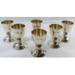 A set of six Irish silver liquor cups, Dublin 1958, 5.8cm high, combined weight 6.98ozt, 217.