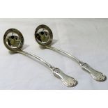 A pair of early Victorian Scottish silver toddy ladles, Glasgow 1845, 17cm long, combined weight 3.