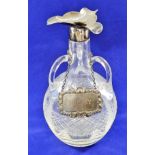 A small cut glass silver mounted decanter, Sheffield 1899, 18.