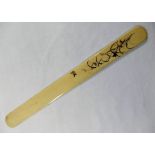 A Japanese Meiji period shibyama ivory page turner, decorated with birds insects and flowers,