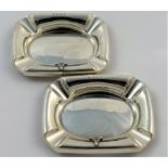 A pair of Masonic silver dishes/ash trays, Birmingham 1962, of rectangular form, 7.