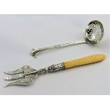 A Victorian 'Onslow' pattern silver sifter spoon, London 1864, 13.