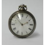 A 19th Century silver pair cased pocket watch, with verge fusee movement signed 'Jon'son and