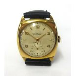 Zenith, a gents small sized 9ct gold vintage wristwatch circa 1951, the dial signed Martin