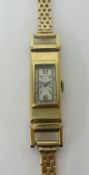 Rolex, a 9ct gold vintage ladies rectangle case wristwatch, the back plate stamped 74271 1384.