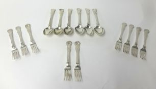 Geo III silver flatware comprising 4 x forks by William Eley & William Fearn, London 1822, 2 x forks