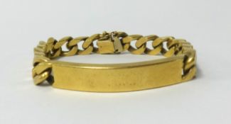 A heavy 18ct gold link identity bracelet, approx 114.30gms.