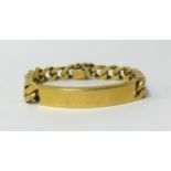 A heavy 18ct gold link identity bracelet, approx 114.30gms.