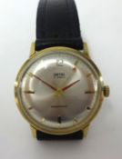 Smiths, a gents 17 jewel shockproof 1960's 9ct gold cased wristwatch and original box.