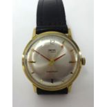 Smiths, a gents 17 jewel shockproof 1960's 9ct gold cased wristwatch and original box.