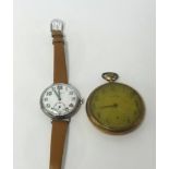 J.Benson, vintage silver cased wristwatch back plate number 711613, with sub second dial, (working)