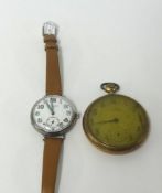J.Benson, vintage silver cased wristwatch back plate number 711613, with sub second dial, (working)