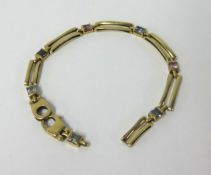 A 9ct gold multi stone bracelet, approx 10gms.