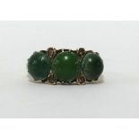 An antique malachite and diamond set ring, finger size P.