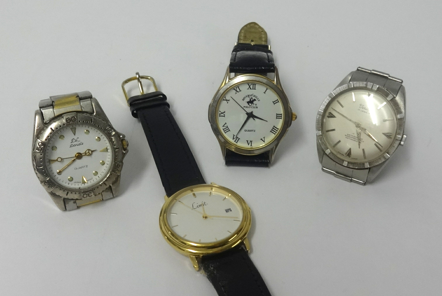 Vintage, timeless quartz digital watch and box, together with four other watches including gents