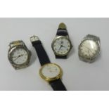 Vintage, timeless quartz digital watch and box, together with four other watches including gents