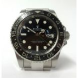 Rolex, GMT-Master II, a gents stainless steel calendar watch, signed 'Oyster Perpetual Date,