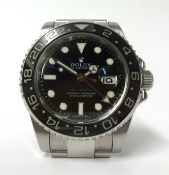 Rolex, GMT-Master II, a gents stainless steel calendar watch, signed 'Oyster Perpetual Date,