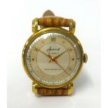 Accurist, a gents 1957/58 wristwatch, twenty one jewels, anti-magnetic in a gilt case.