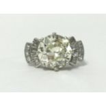 A large diamond solitaire ring, approx 4.00 carats, finger size M.