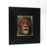 Robert Lenkiewicz (1941-2002), a fine self portrait painting, oil on board, signed twice and