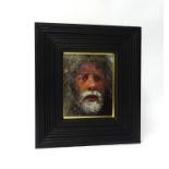 Robert Lenkiewicz (1941-2002), a fine self portrait painting, oil on board, signed twice and