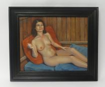 Piran Bishop, oil on canvas, 'Study of Nude Lady', 39cm x 48cm.