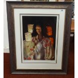 Robert Lenkiewicz (1941-2002), 'Anna with Paper Lanterns', signed limited edition print with