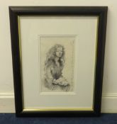Robert Lenkiewicz (1941-2002), early pencil drawing, signed and titled to the image 'Anna with Water