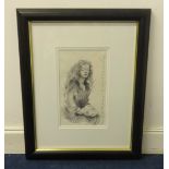 Robert Lenkiewicz (1941-2002), early pencil drawing, signed and titled to the image 'Anna with Water