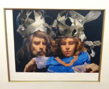 Robert Lenkiewicz (1941-2002), 'Paper Crowns', signed and titled 'The Painter with Mary', Project