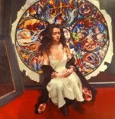 Robert Lenkiewicz (1941-2002), signed print, 'Anna in front of Stain Glass Window', inscribed '