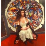 Robert Lenkiewicz (1941-2002), signed print, 'Anna in front of Stain Glass Window', inscribed '