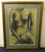 A.M.Powell?, original pastel, 'Figurative Nude Study', signed, 82cm x 57cm.