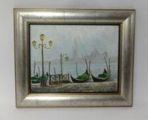Lennox Manton, oil on board, 'Paddle Boats at Pier', 30cm x 39cm